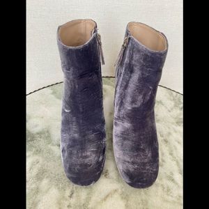 Gray Velvet Ankle Boots